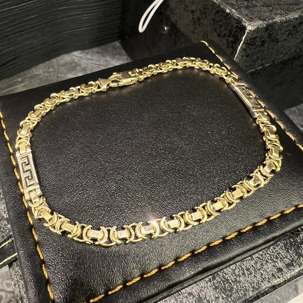 14k gouden armband koningsschakel massief 13,2 gram, Ophalen of Verzenden, Nieuw, Goud