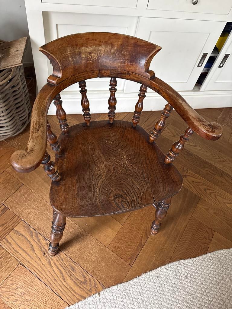 Antieke houten kapiteinsstoel, Ophalen of Verzenden