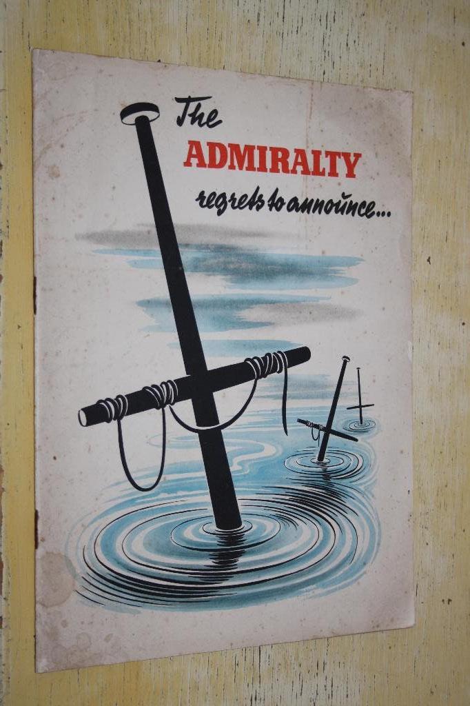 The Admiralty regrets to announce nazi propaganda WOII, Ophalen of Verzenden, Tweede Wereldoorlog, Gelezen, Marine
