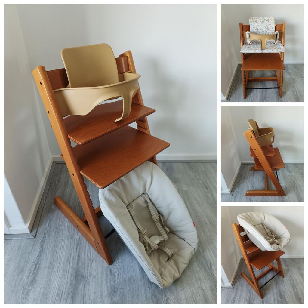 Stokke Tripp Trapp met babyset, newbornset en gratis kussens, Kinderen en Baby's, Ophalen of Verzenden, Zo goed als nieuw, Stokke Tripp Trapp