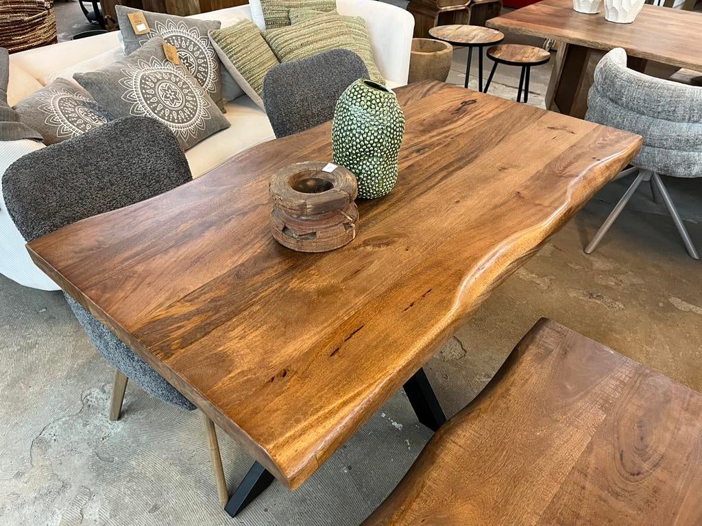 Magazijn leegverkoop nieuwe boomstamtafel mangohout matrix, Nieuw, Ophalen of Verzenden, Info@wkhome.nl, Argonweg 20 Amersfoort