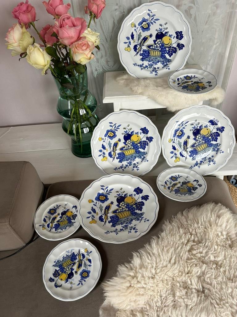 Spode Bluebird 8x bordennzgan, Antiek en Kunst, Ophalen