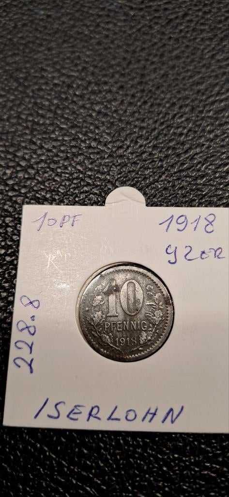 Duits notgeld 10 pfennig 1918 Iserlohn ijzer, Ophalen of Verzenden, Duitsland