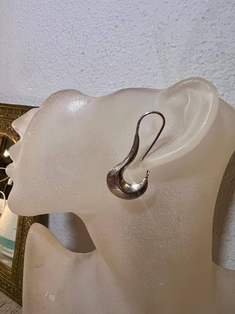 Vintage grote zilveren 925 oorbel design sieraad oorhanger, Hangers, Ophalen of Verzenden, Zo goed als nieuw, Zilver