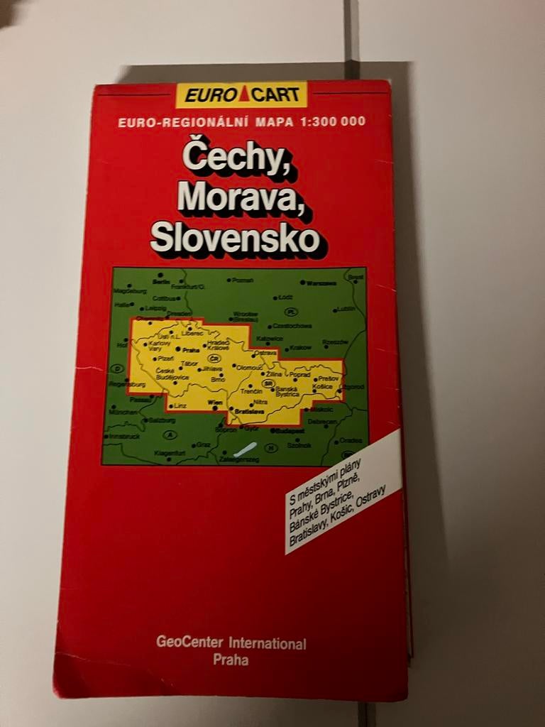 Euro Cart kaart Tsjechië, Moravië, Slowakije, Boeken, 2000 tot heden, Europa Overig, Landkaart, Ophalen