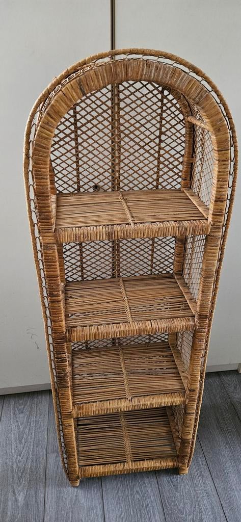Vintage rotan boogkast Boheme Ibiza Boho style smal, Ophalen