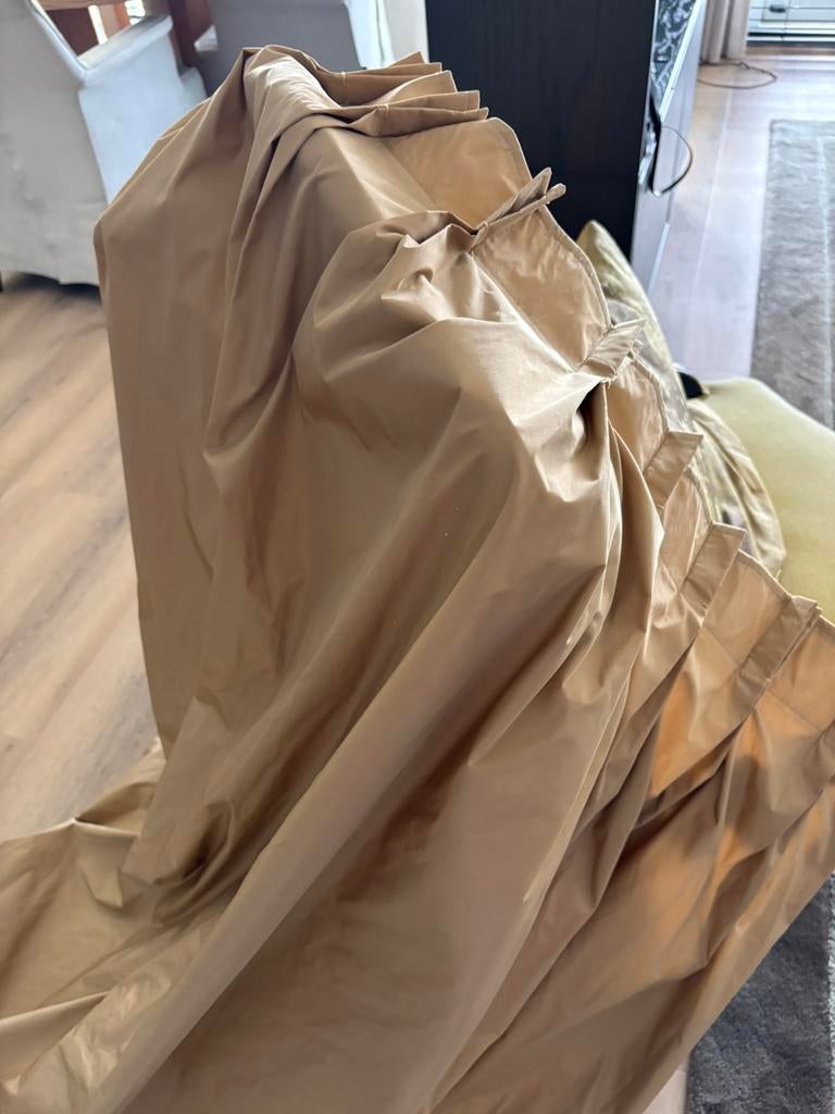 Prachtige Brons/goudkleurige gordijnen (gevoerd ), Ophalen, Zo goed als nieuw, 150 tot 200 cm, 200 cm of meer