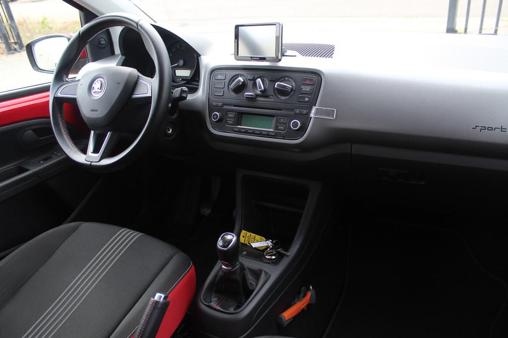 Skoda Citigo 1.0 Greentech Sport Airco/Radio-CD speler/Elekt, Voorwielaandrijving, Stof, Gebruikt, Zwart