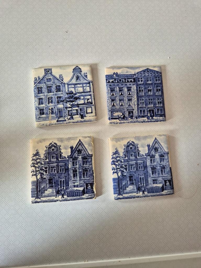 Te koop 4 KLM business class onderzetters, Verzamelen, KLM Huisjes, Ophalen of Verzenden