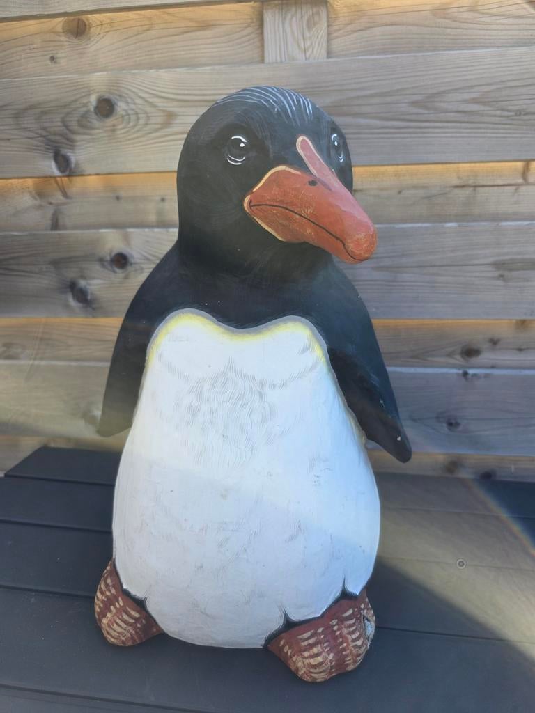 vintage papier maché pinguïn beeld decoratie brocante winkel, Ophalen of Verzenden, Gebruikt, Dier