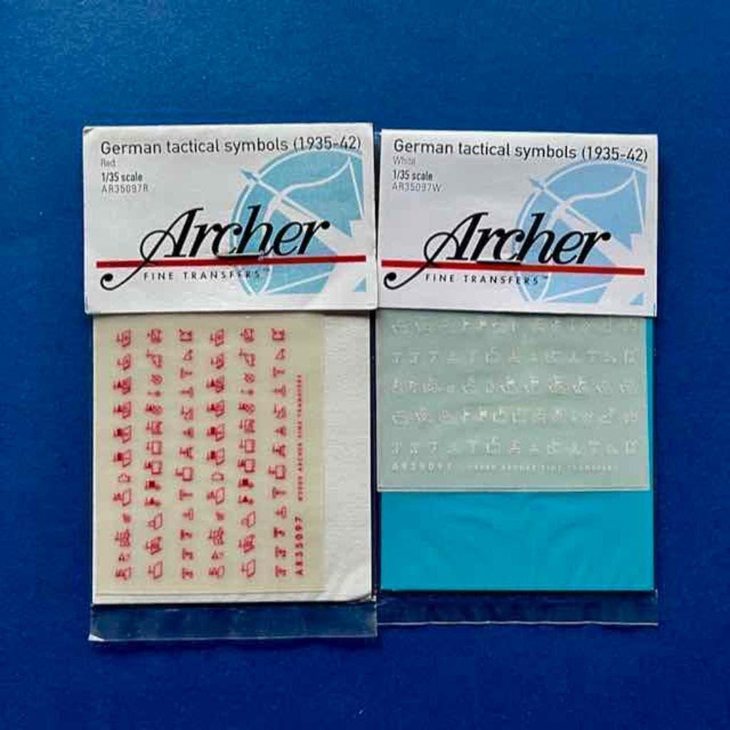 Archer	AR35097	german tactical symbols	1/35 ROOD/WIT, Verzenden, Nieuw, 1:35 tot 1:50