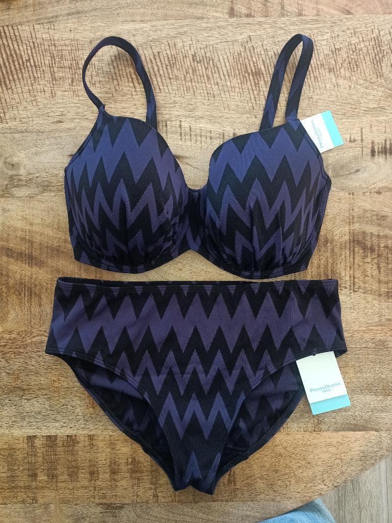 Prima donna bikini 75 G broekje 40 Nieuw paars zwart 75G, Zwart, Nieuw, Ophalen of Verzenden, Bikini