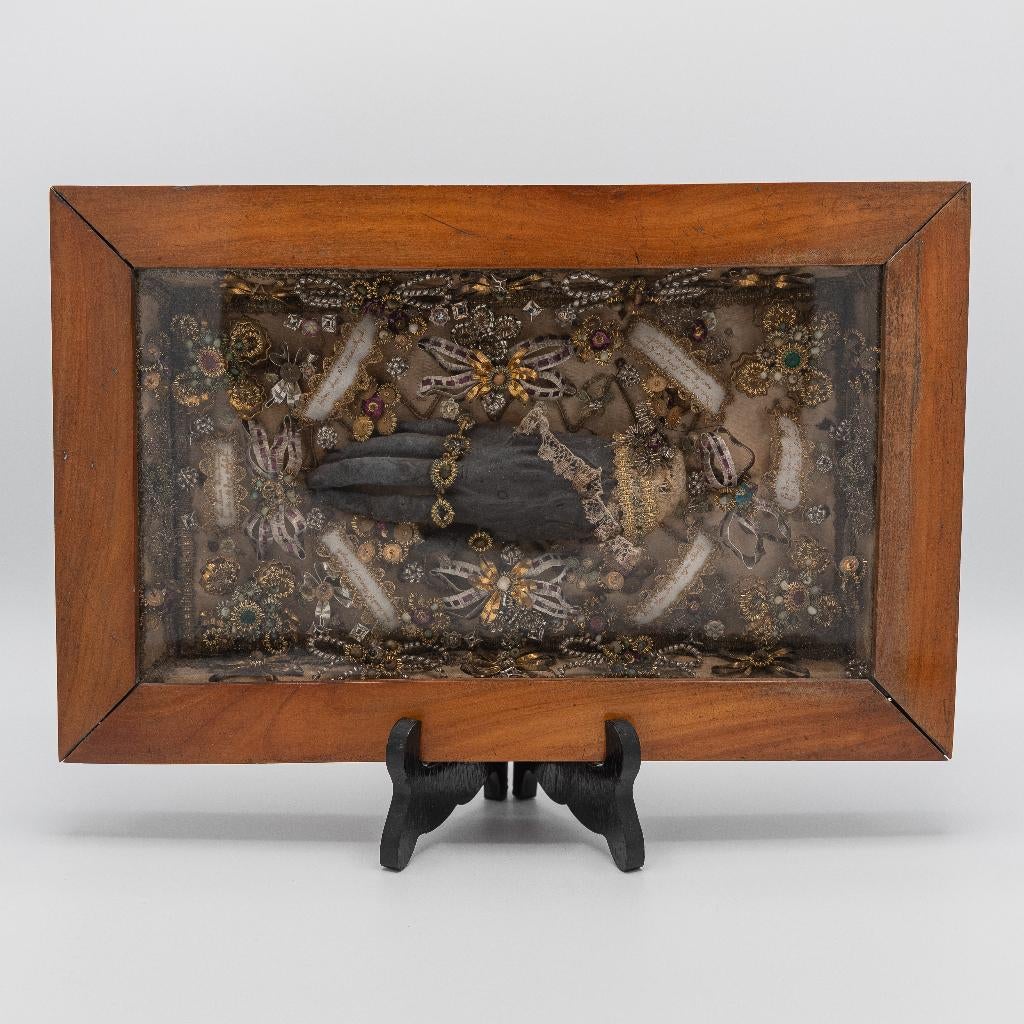 Reliek / kloosterwerk in lijst, 18e-eeuw, Ophalen of Verzenden