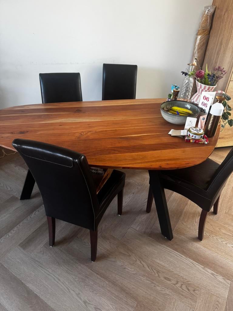 Asymmetrische eetkamertafel van Nous Living, Ophalen, 50 tot 100 cm, Zo goed als nieuw, 150 tot 200 cm
