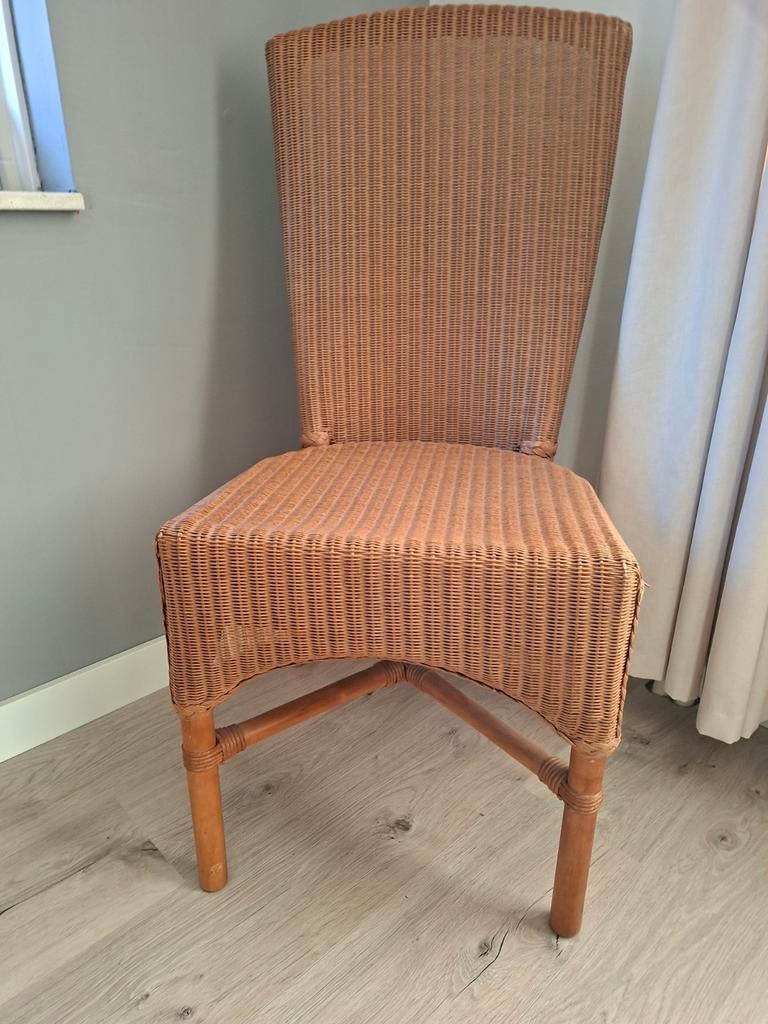 6 x Lloyd Loom eetkamerstoelen in zeer goede staat, Ophalen