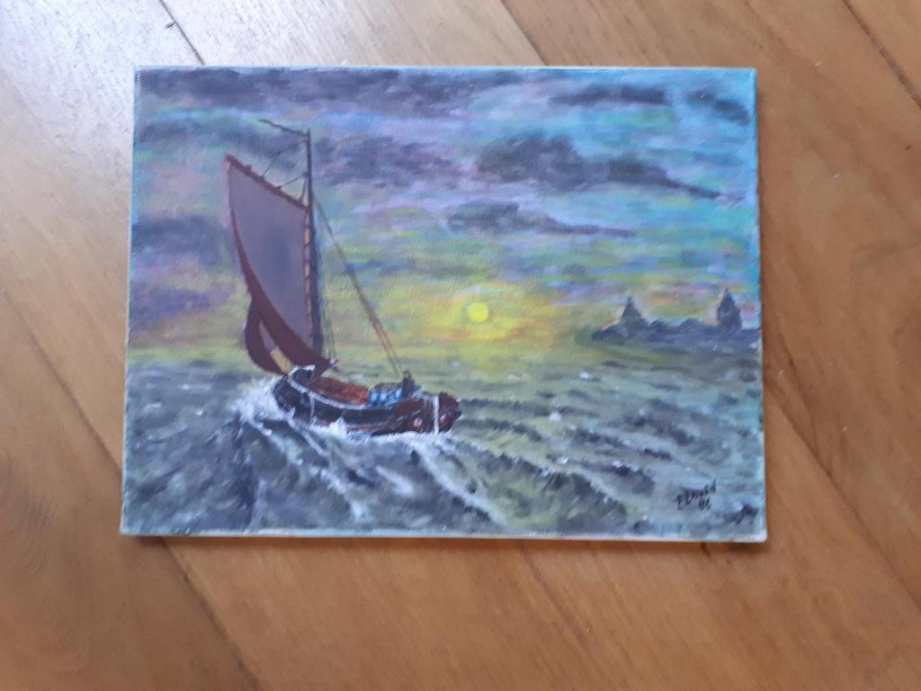 Schilderij op Doek "Botter", Antiek en Kunst, Kunst | Schilderijen | Klassiek, Ophalen