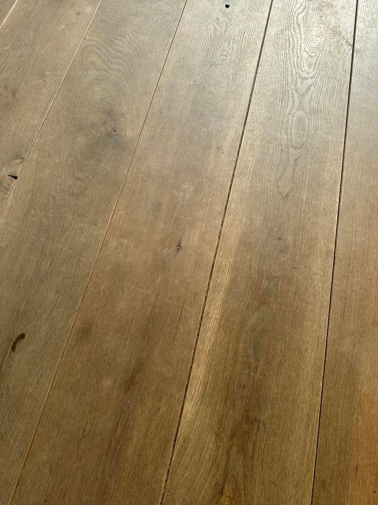 Massief eikenhouten vloer circa 42 m2, Ophalen, Vloerdelen of -planken, Zo goed als nieuw, 10 m² of meer