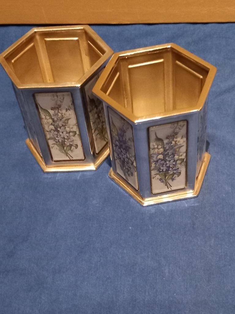 Pako Rhenen vergeet-mij-niet lepel/ vorkjesvaasjes, Antiek en Kunst, Ophalen of Verzenden