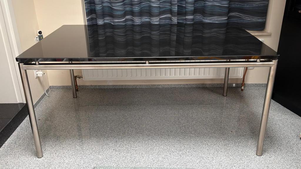 Salontafel met gepolijst granieten blad & RVS onderstel, Huis en Inrichting, Tafels | Eettafels, Ophalen, 50 tot 100 cm, Zo goed als nieuw