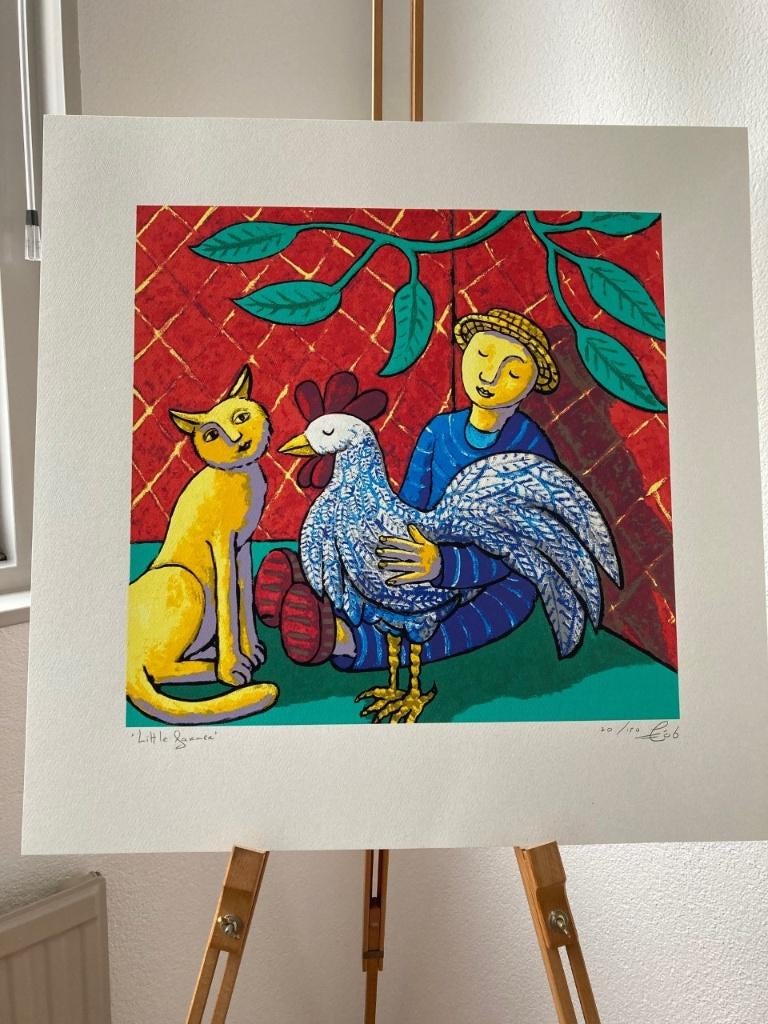 Jacques Tange, zeefdruk Little farmer, Antiek en Kunst, Ophalen