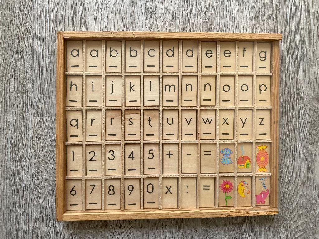 Houten letterkistje educatief, Kinderen en Baby's, Ophalen of Verzenden, Gebruikt