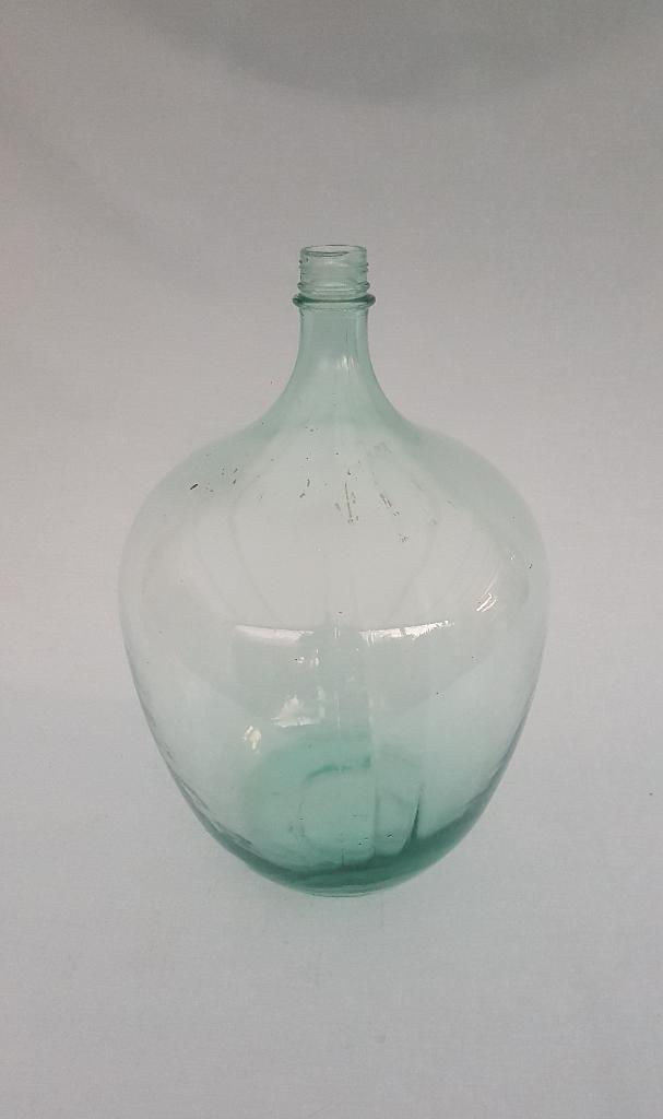 Grote glazen fles / oude gistfles - 52cm hoog, Gebruikt, Overige kleuren, 50 tot 75 cm, Ophalen of Verzenden