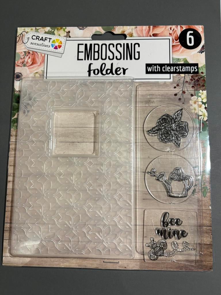 Embossing folder met stempels, Ophalen of Verzenden, Zo goed als nieuw, Clearstamp