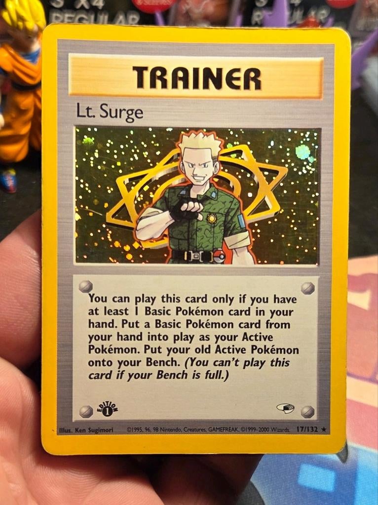 Lt. Surge 17/132 Gym Heroes 1st Edition Holo - LP, Ophalen of Verzenden, Zo goed als nieuw