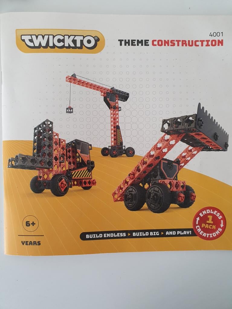 Twickto constructieset kraan, vorkheftruc,graafmachine 5+, Ophalen of Verzenden, Zo goed als nieuw, Bouwen