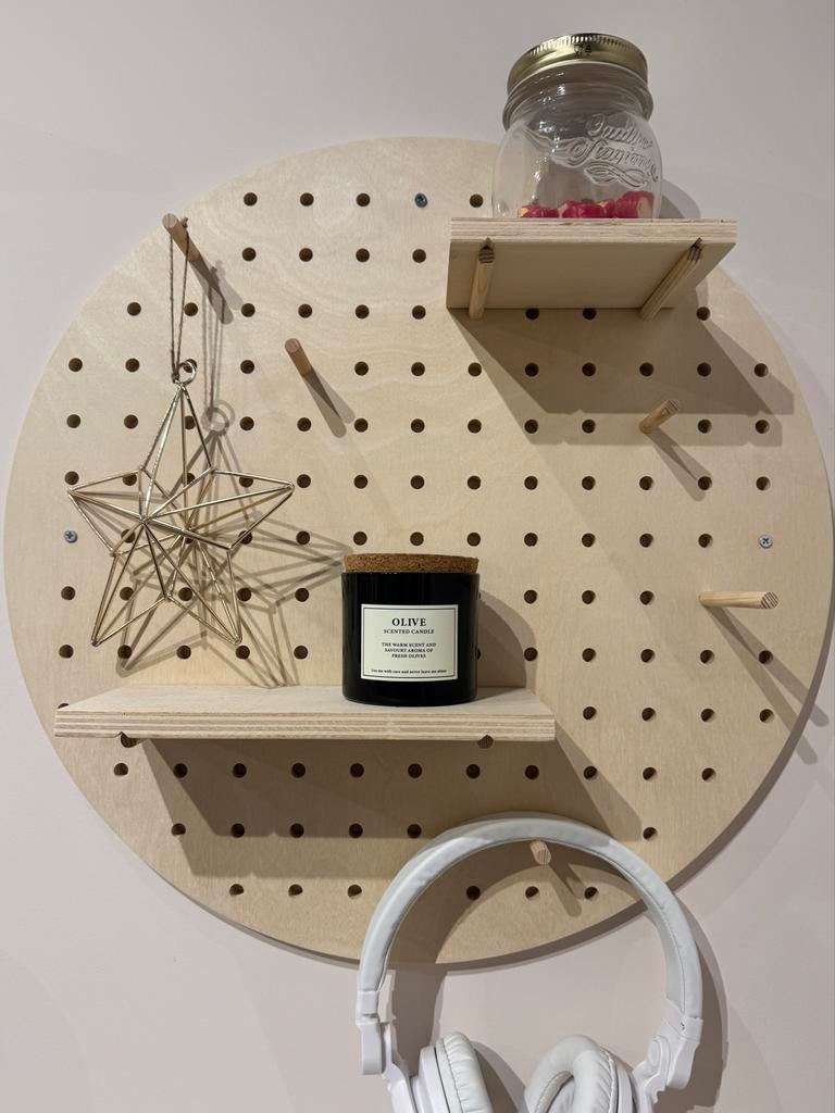 Rond Pegboard / Prikbord met Planken en Haken, Ophalen of Verzenden, Zo goed als nieuw