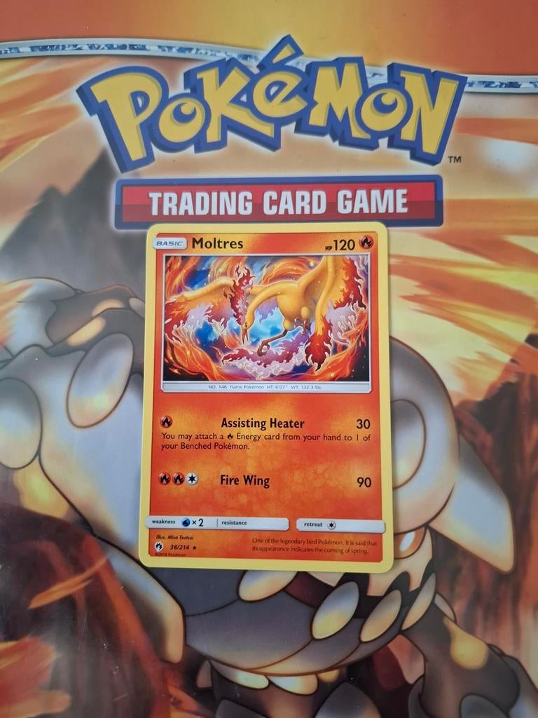 Moltres 38/214 Sun&moon Lost Thunder pokemon kaart rare nm, Ophalen of Verzenden, Zo goed als nieuw, Losse kaart