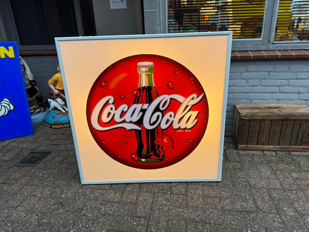 Vintage Coca-Cola Lichtbak - XL Reclamebord, Verzamelen, Ophalen, Gebruikt, ., Lichtbak of (neon) lamp