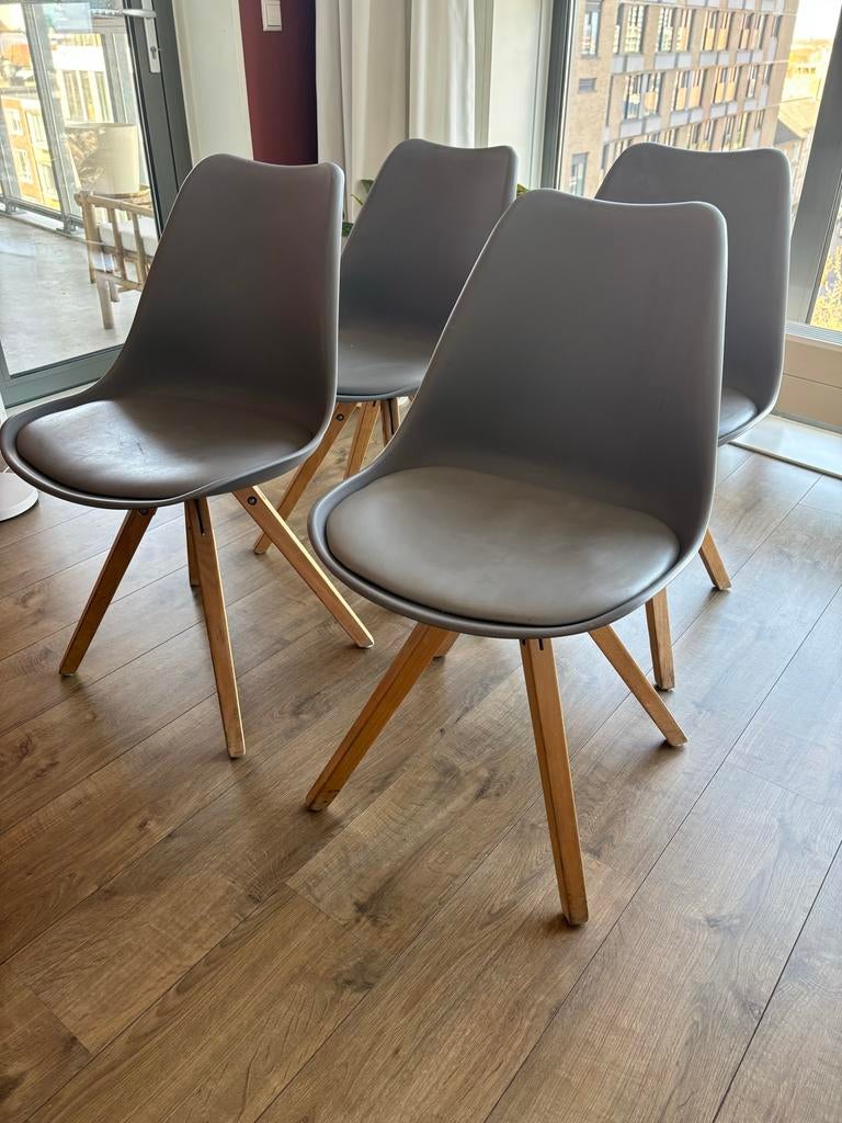 Set van 4 stoelen - ideaal voor studentenkamer, Huis en Inrichting, Stoelen, Ophalen, Gebruikt, Vier, Grijs