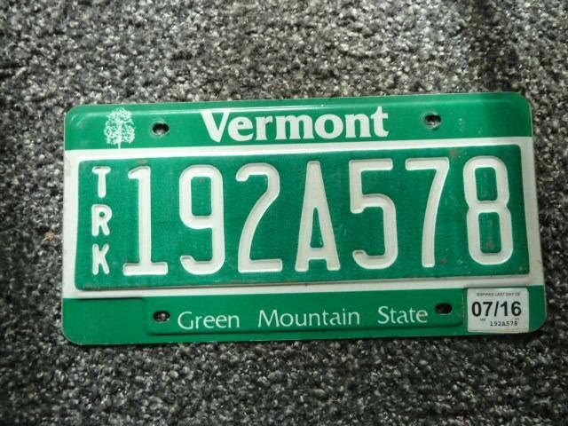 Kentekenplaat licenseplate Vermont 1 USA, Verzamelen, Verzenden, Gebruikt, Auto's