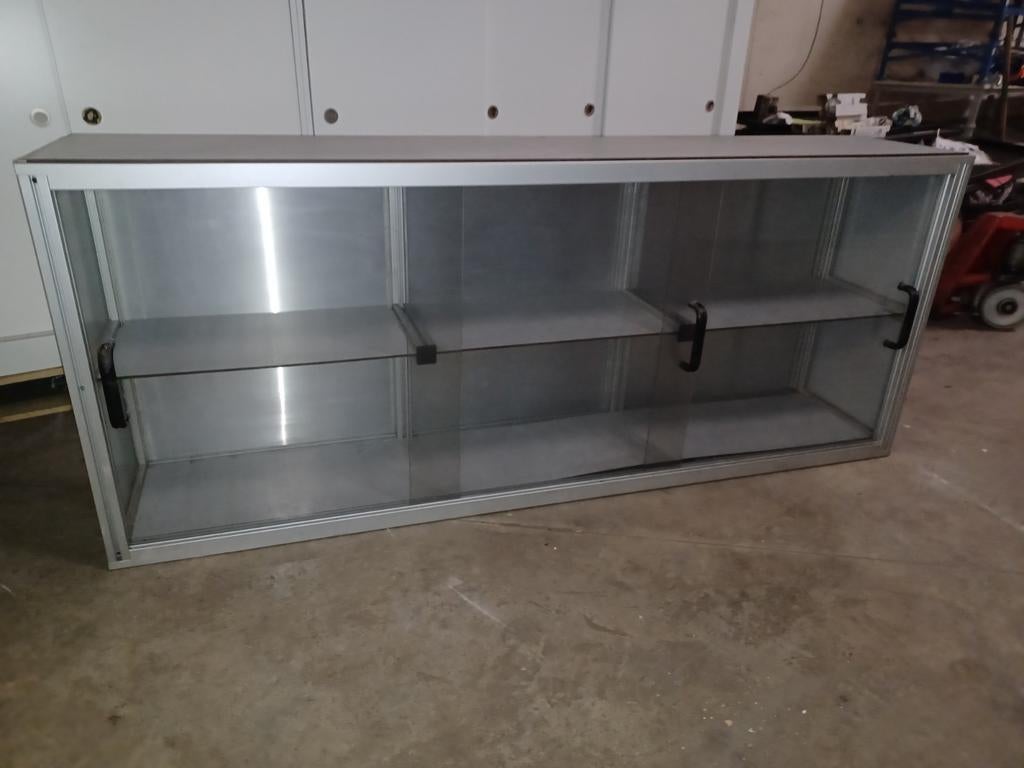 Wandvitrine aluminium / plexiglas, Ophalen, Gebruikt, 100 tot 150 cm, -