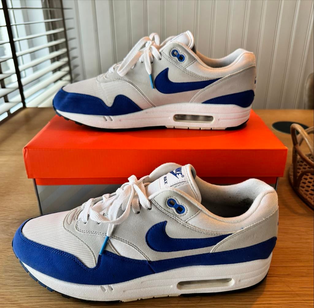Nike Air Max 1 Royal Blue anniversary editie 45/US11, Blauw, Ophalen of Verzenden, Sneakers of Gympen, Zo goed als nieuw