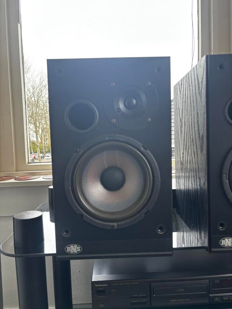BNS E 14 speakers, Gebruikt, 60 tot 120 watt, Front, Rear of Stereo speakers, Ophalen