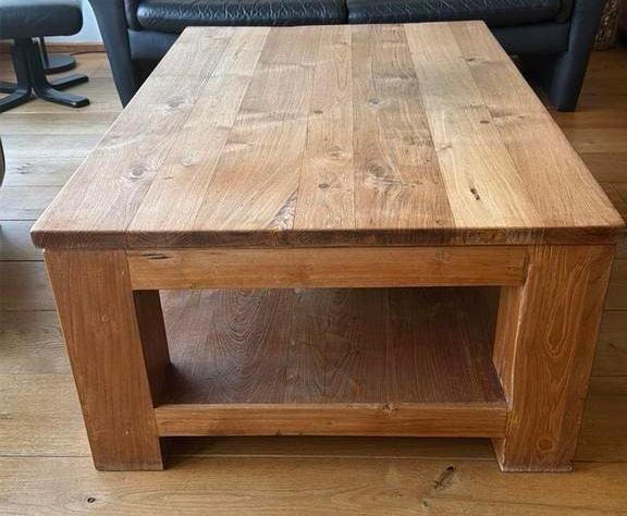 Teakhouten salontafel, Ophalen, Gebruikt, 100 tot 150 cm, Teakhout