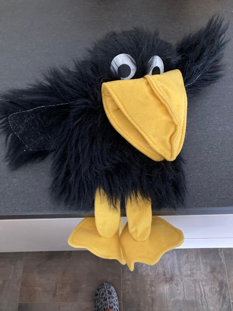 Handpop Raaf met gele snavel, Ophalen of Verzenden, Zo goed als nieuw, Overige typen