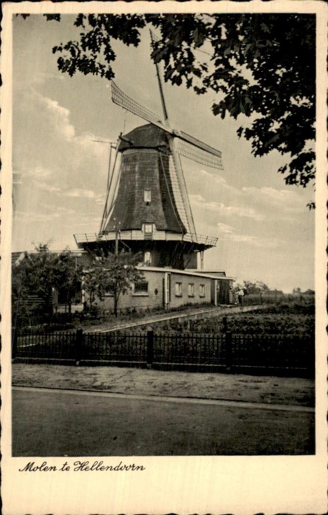 Hellendoorn - Molen - Foto, Ophalen of Verzenden, 1940 tot 1960, Ongelopen, Overijssel