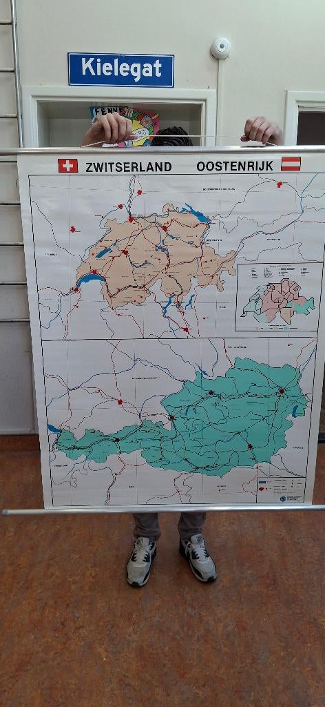 Schoolplaat, Antiek en Kunst, Antiek | Schoolplaten, Ophalen, Aardrijkskunde