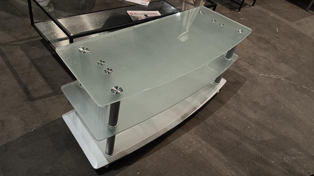 Matglazen tv-meubel op wieltjes 115 x 43 x 50 cm, Huis en Inrichting, Kasten | Televisiemeubels, Ophalen, 100 tot 150 cm, Minder dan 100 cm