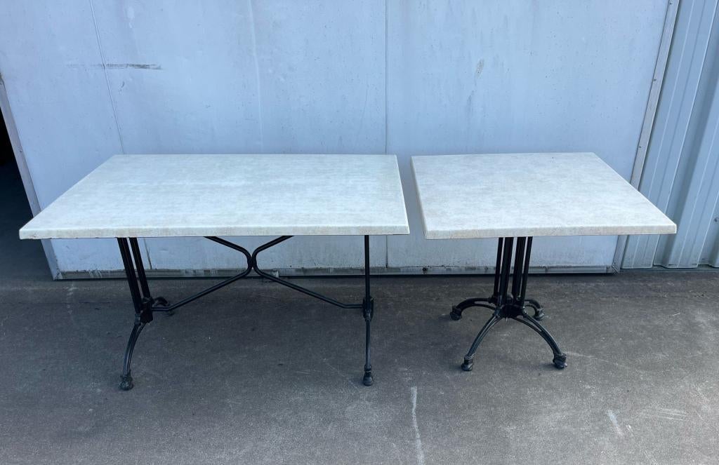 22 stuks horeca bistro terrastafels 80x80 cm en 120x80 cm, Ophalen, Gebruikt