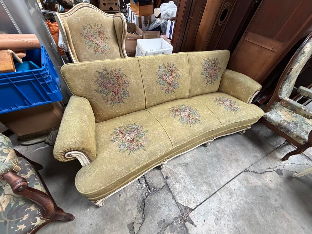 Frans salon met goblin, Huis en Inrichting, Ophalen, Gebruikt, 75 tot 100 cm, Minder dan 150 cm