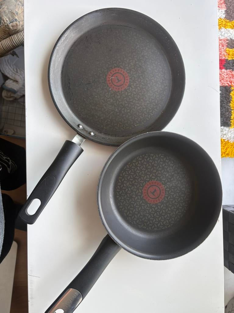 Tefal inductie koekenpannen, Ophalen, Inductieplaat, Zo goed als nieuw, Rvs