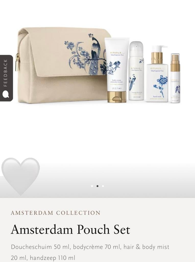 Rituals Amsterdam Collection Pouch set 🎁💙🤍 Nieuw!, Sieraden, Tassen en Uiterlijk, Uiterlijk | Lichaamsverzorging, Ophalen of Verzenden