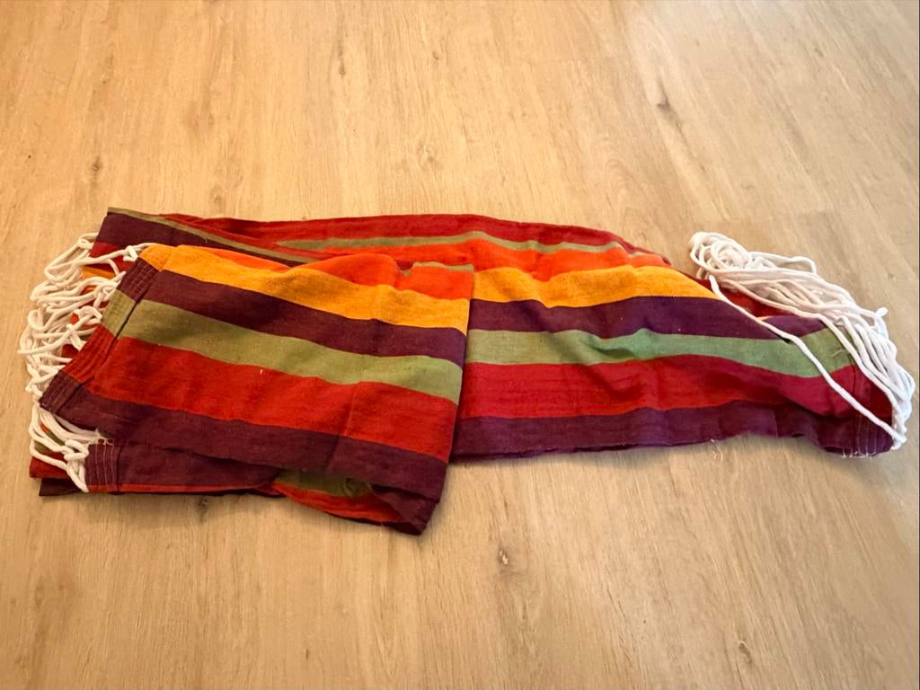 Hangmat katoen gestreept Braziliaans, Tuin en Terras, Hangmatten, Opvouwbaar, Nieuw, Ophalen of Verzenden, Eenpersoons