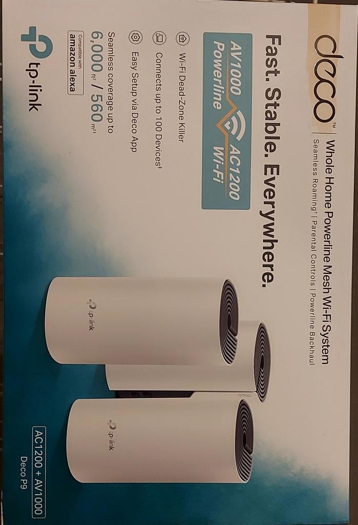 TP-Link Deco P9 Whole Home Powerline Mesh Wi-Fi Systeem ZGAN, Verzenden, Zo goed als nieuw, TP-Link