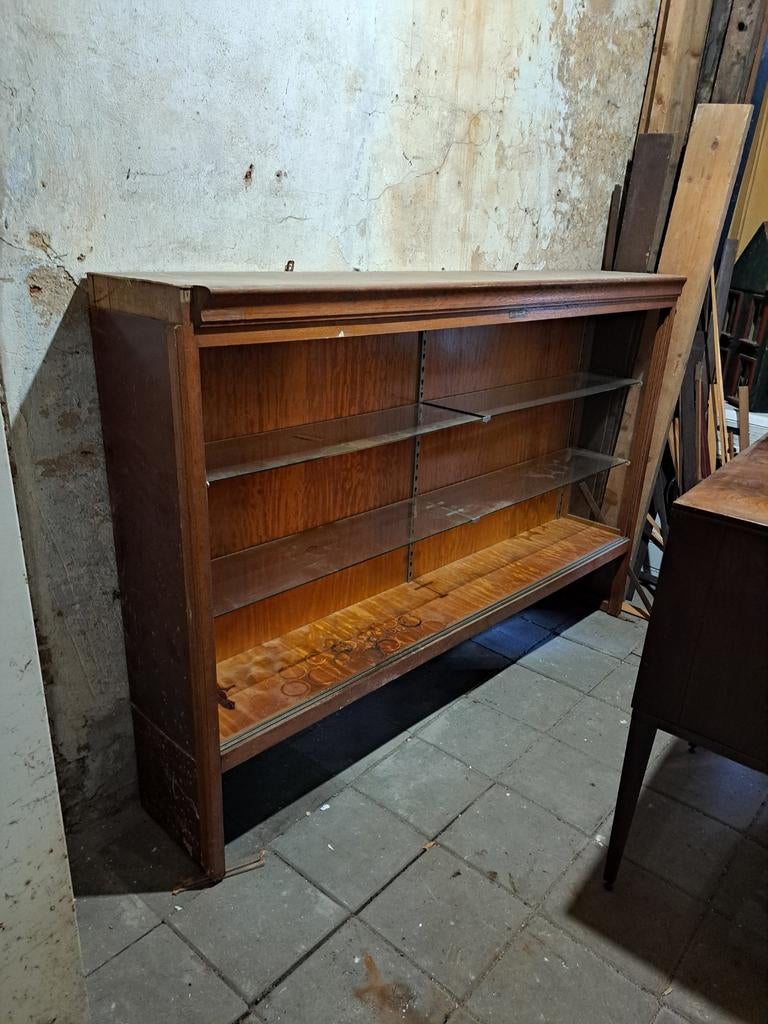 Bovenstuk oude antieke stelling / vitrine kast, Ophalen, Gebruikt