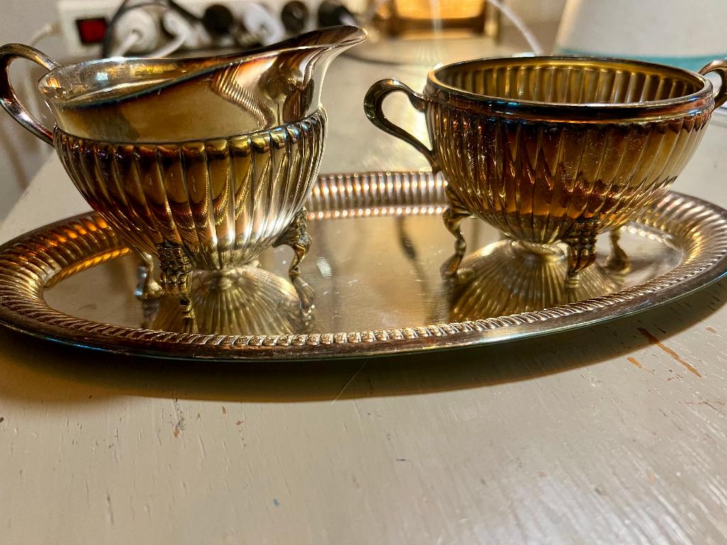 Antiek Empire art deco nouveau roomstel set WMF verzilverd, Antiek en Kunst, Antiek | Goud en Zilver, Ophalen of Verzenden, Zilver